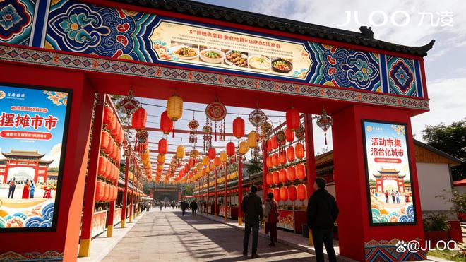 九凌JLOO55寸户外广告屏：文旅集市统一化、智能化、场景化升级(图1)